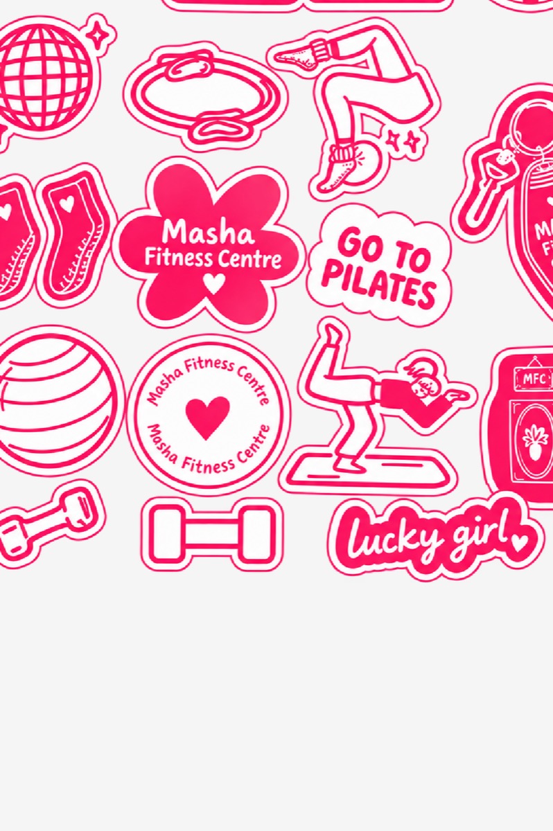 Masha Fitness Centre stickers and merchandise